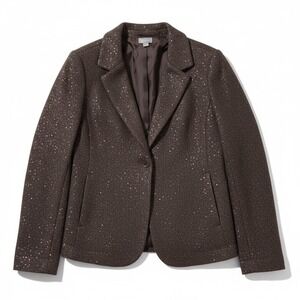 J.‎ Jill Chcolate Brown w/ copper Sequin Embellished Knit blazer